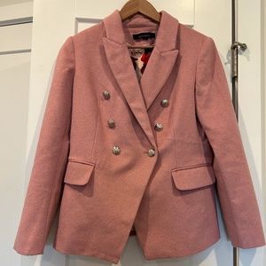 White House Black Market Pink Wool Studio Blazer